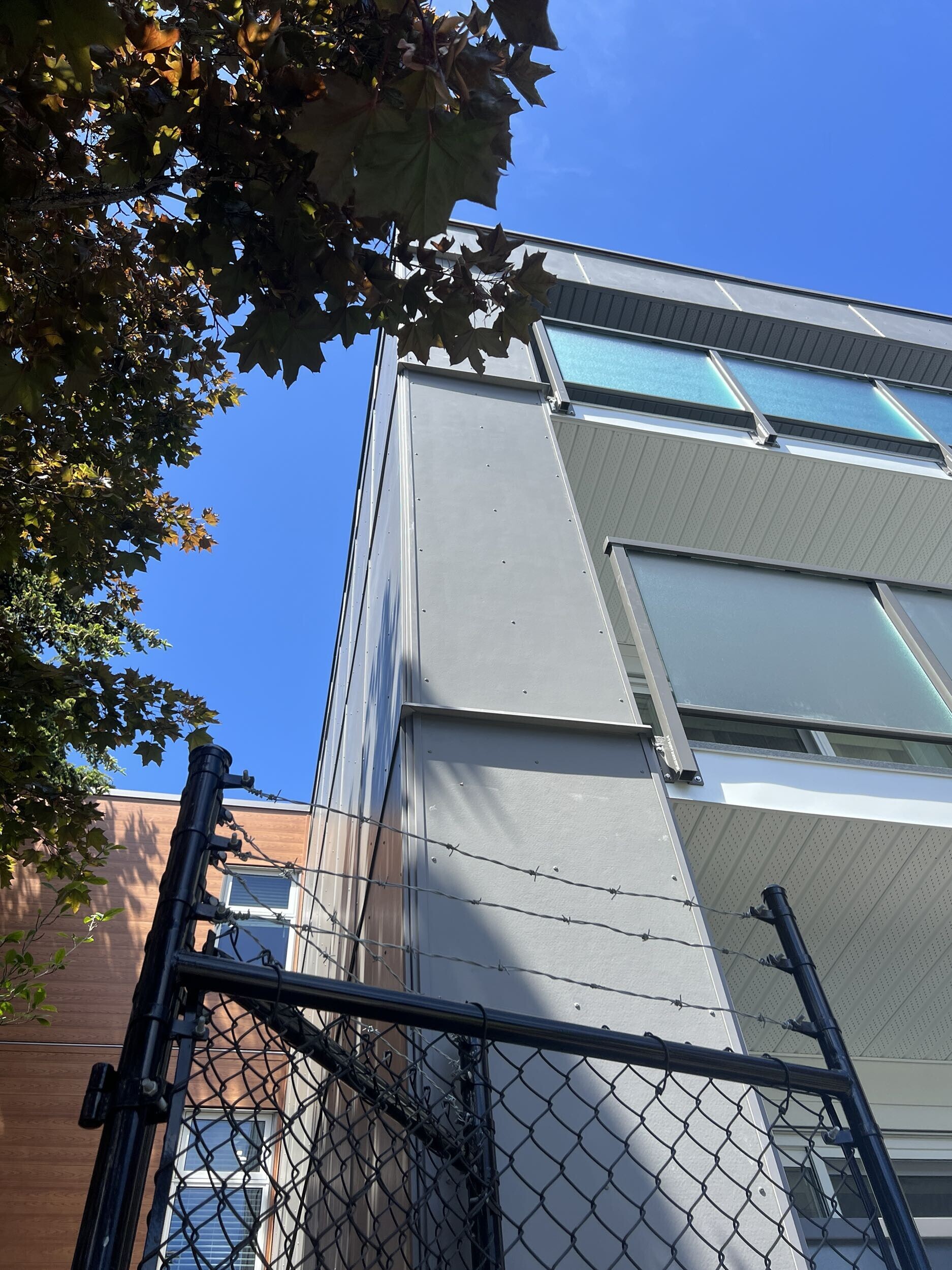 Exterior Detailing – Waldorf Apartments Victoria Updated exterior detailing and clean architectural lines at Waldorf Apartments in Victoria BC, renovated by MAC Island Construction.